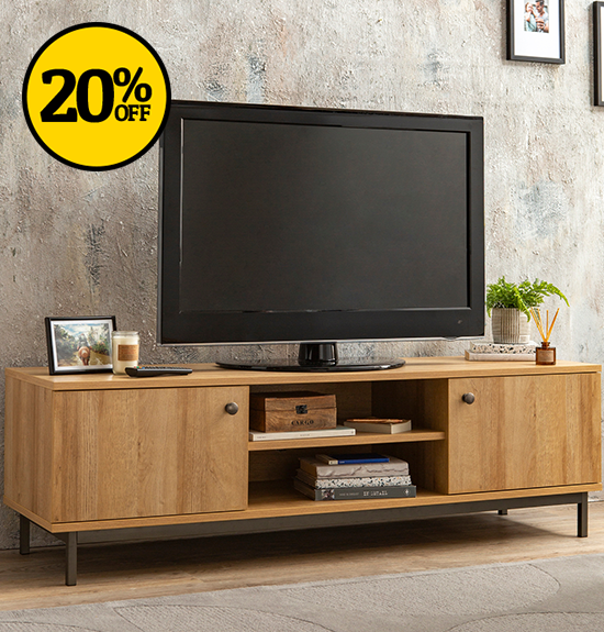 Fulton Oak Effect Wide TV Stand